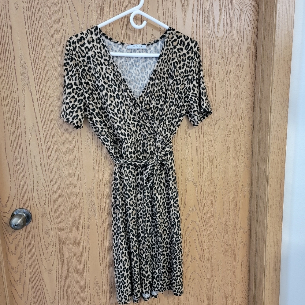Ces Femme Women's Leopard Print Dress Medium